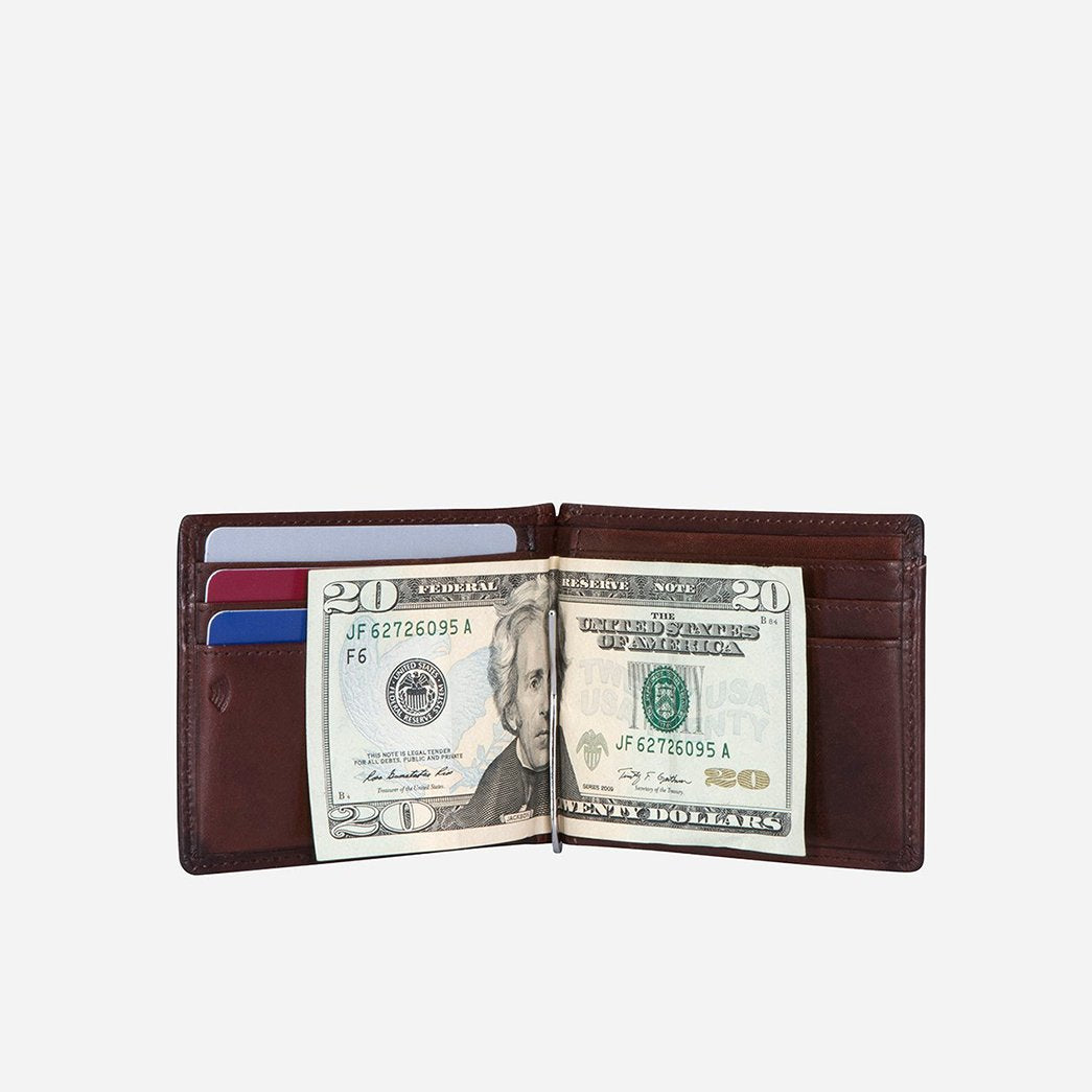 Leather Money Clip Wallet, Coffee Money Clip Oxford    - Jekyll and Hide Australia