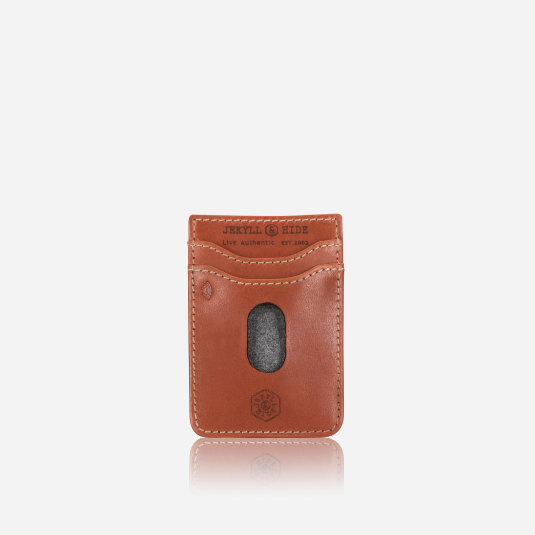 Stick On Mobile Phone Card Holder, Tan Mobile Phone Wallet ROMA    - Jekyll and Hide Australia