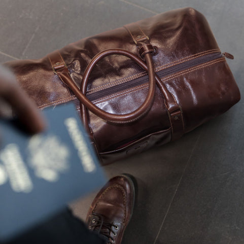 Cabin Wheeled Holdall 55cm, Tobacco Cabin Holdall Oxford    - Jekyll and Hide Australia