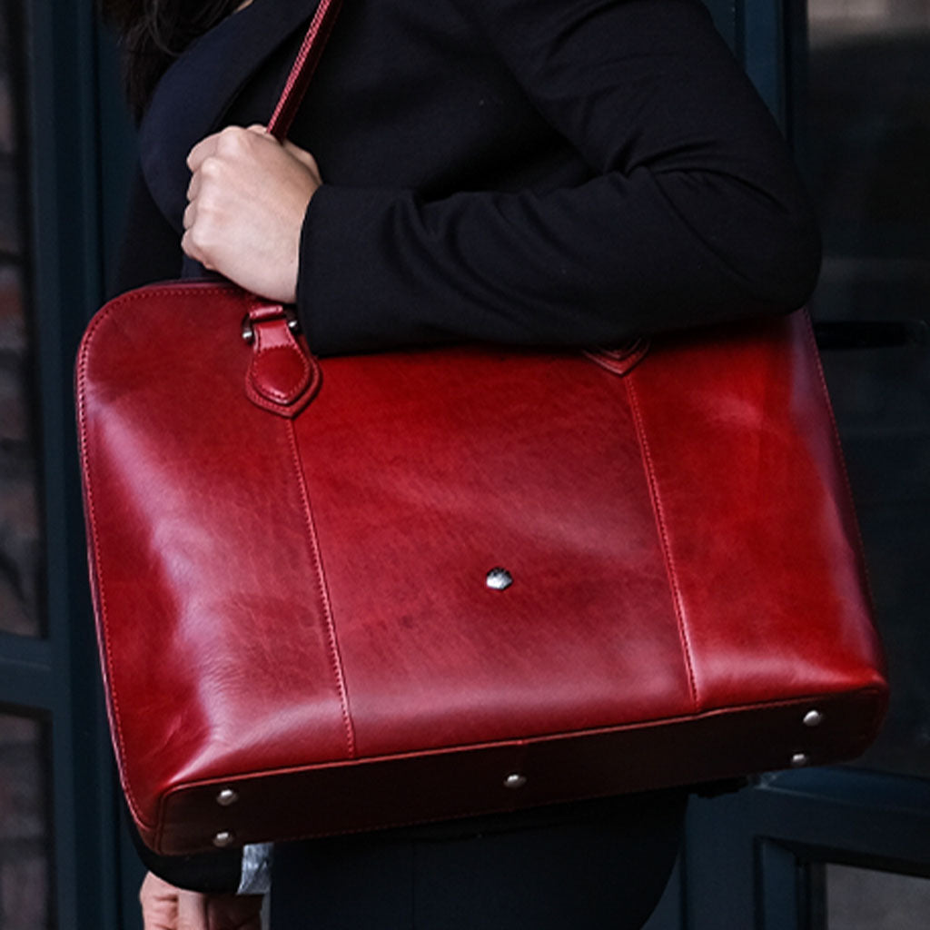 Medium Leather Laptop Handbag, Rust Business Shopper Oxford    - Jekyll and Hide Australia